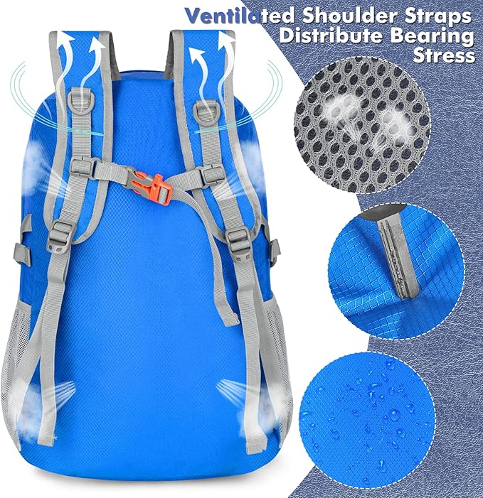 ZOMAKE Lightweight Packable Backpack 30L, Foldable Hiking Backpacks Water Resistant Compact Folding