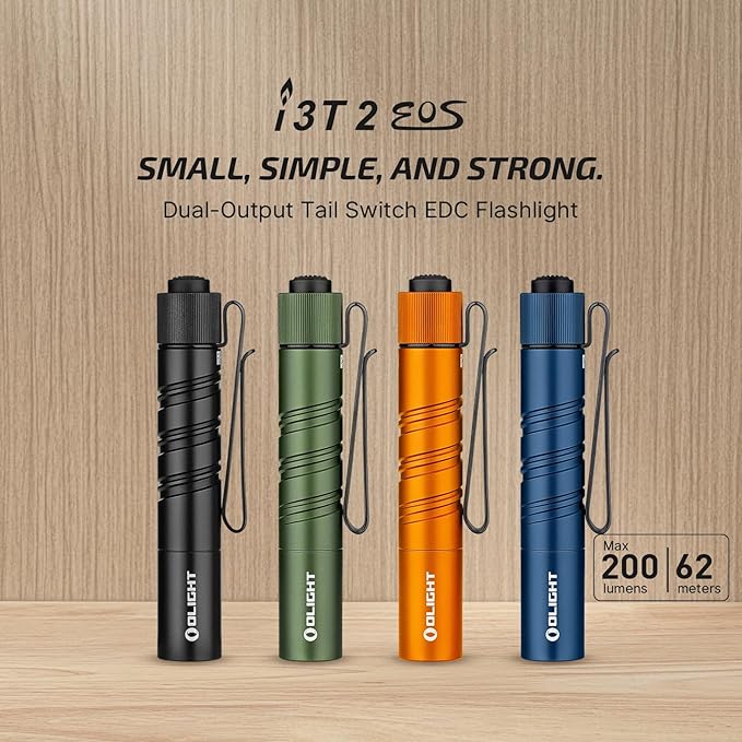 OLIGHT I3T 2 EOS Pocket EDC Flashlight, 200 Lumens Compact Bright Handheld Flash Lights