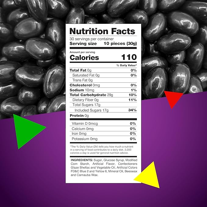 Black Licorice Jelly Beans Candy | 2 Pound Bag | Black Jelly Beans Bulk | Old Fashioned Candy for