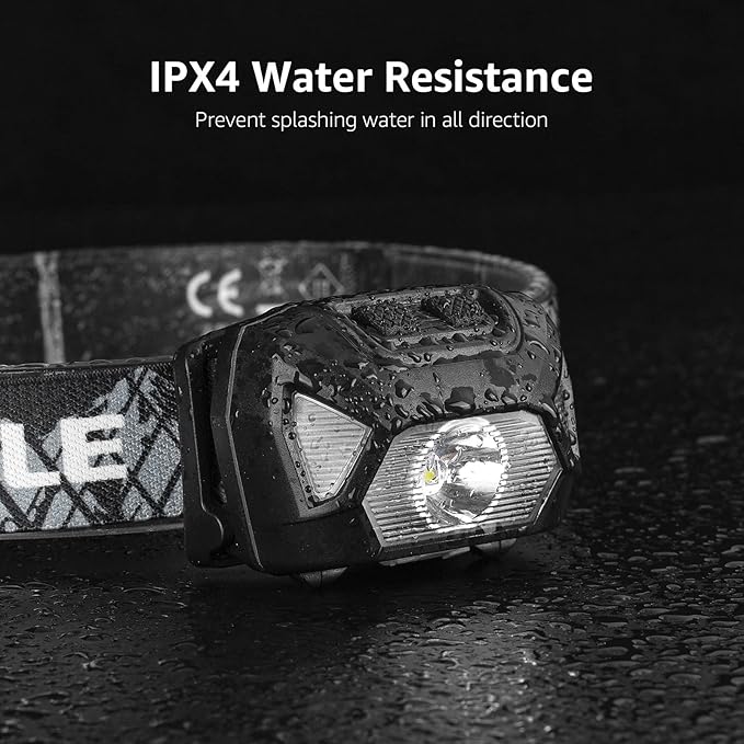LE Headlamp Rechargeable, LED Head Lamp with 6 Modes for Camping & Hiking Gear Essentials, IPX4