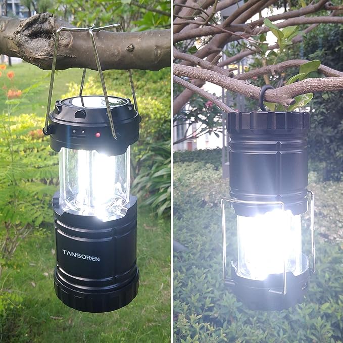 4 Pack Solar USB Rechargeable 3 AA Power Brightest COB LED Camping Lantern with Magnetic Base