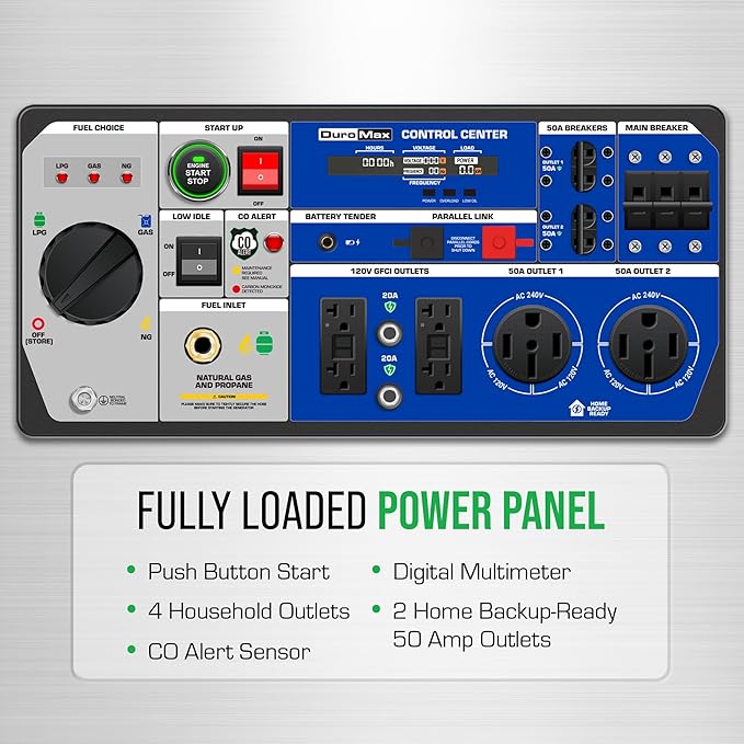 DuroMax XP16000iHT 16,000-Watt Tri Fuel Portable Digital Inverter Generator - Gas, Propane &