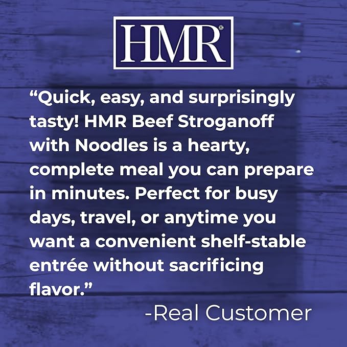 HMR Beef Stroganoff with Noodles Entrée | Pre-packaged Lunch or Dinner | Ready to Eat | 19g of