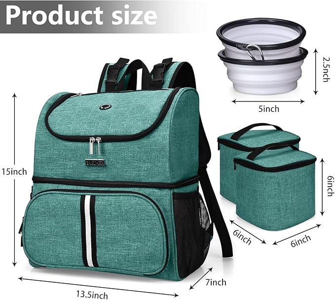 BAGLHER Pet Travel Bag, Double-Layer Pet Supplies Backpack (for All Pet Travel Supplies), Pet