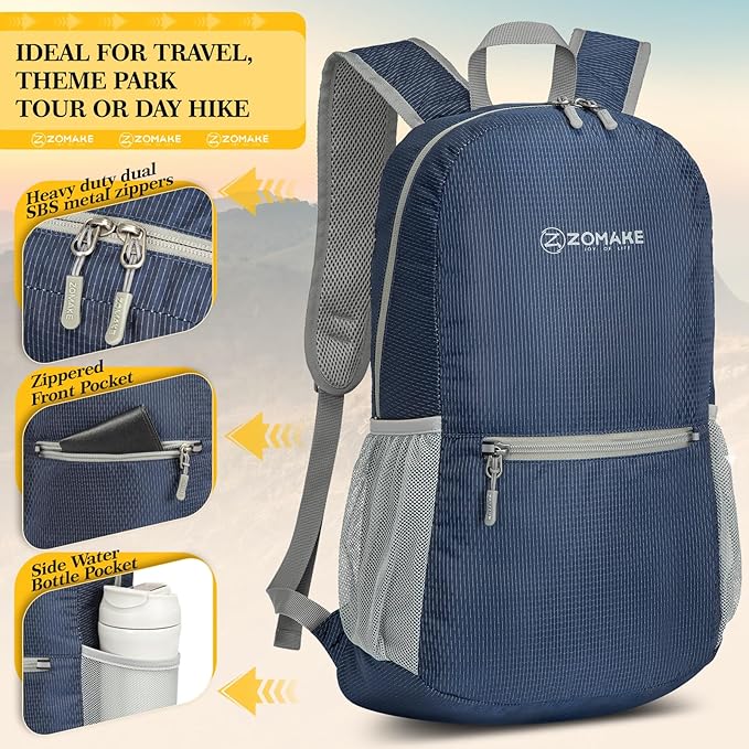 ZOMAKE Ultra Lightweight Hiking Backpack 20L - Packable Small Backpacks Water Resistant Daypack for