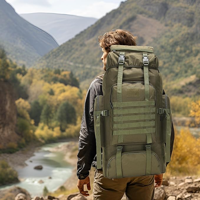 Hiking Backpack for Men 70L/100L Camping Backpack Military Rucksack Molle 3 Days Assault Pack for