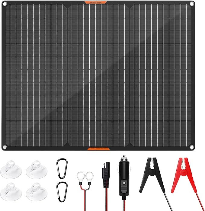 Solar Panel 50W 12V Solar Car Battery Charger Maintainer Portable Waterproof Power Solar Trickle
