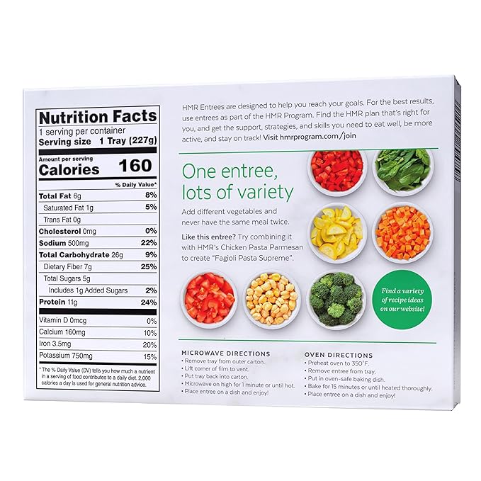 HMR Pasta Fagioli Entrée | Pre-packaged Lunch or Dinner to Support Weight Loss | Ready to Eat |