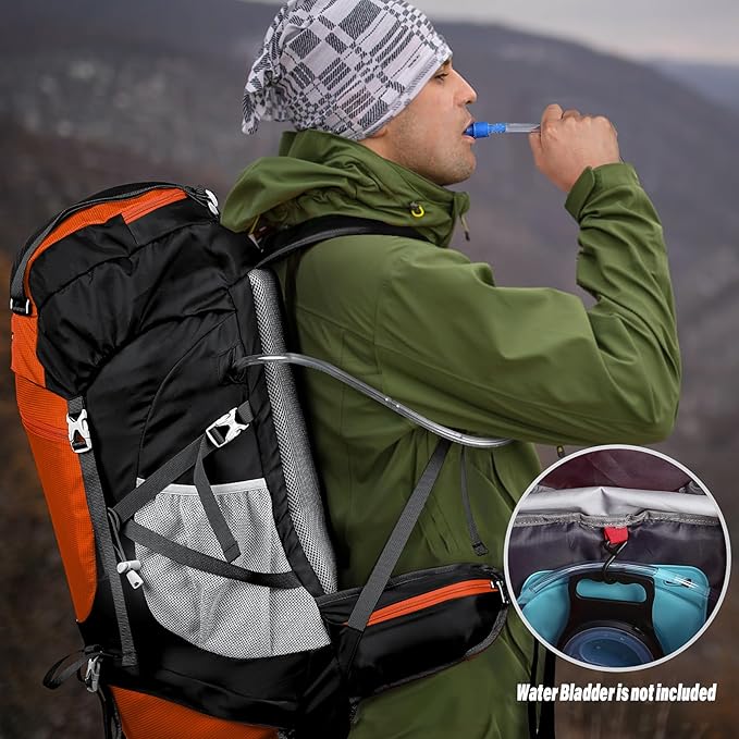 HOMIEE 50L Hiking Backpack Travel Bag Waterproof Camping Rucksack with Rain Cover Lightweight