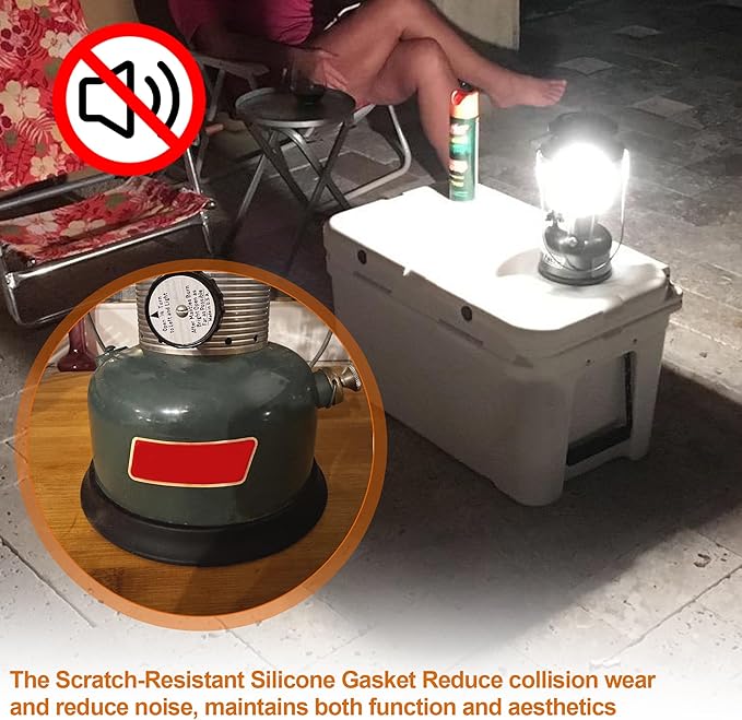 SUNJIKA Camping Kerosene Lamp Silicone Tank Base Protector for Coleman Lanterns, Scratch-Resistant