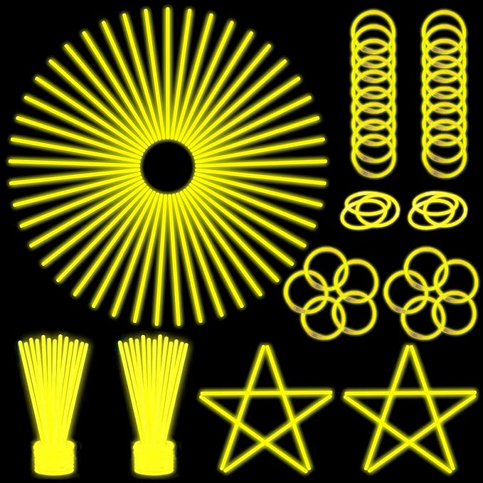 ILHSTY 100 pk Glow Sticks Bulk Party Favors and Decorations - 8" Glow in the Dark Party Supplies