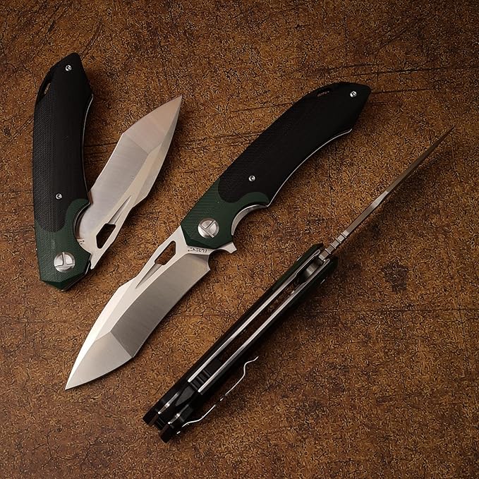 D2 Steel G10 Handle Folding Knife, Suitable for Outdoor Tactical Knife EDC, Survival, Climbing