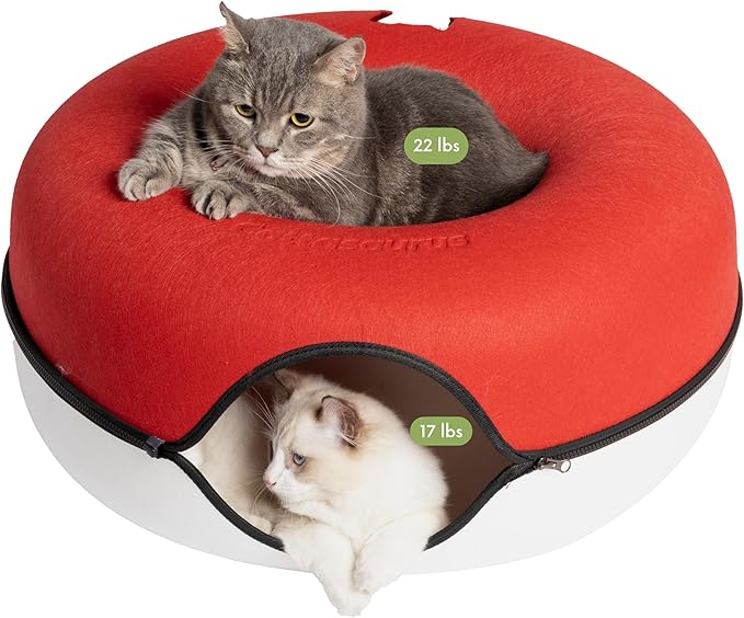 CATTASAURUS Peekaboo Cat Cave for Multiple & Large Cats Up to 30-45 Lbs, Scratch Detachable &