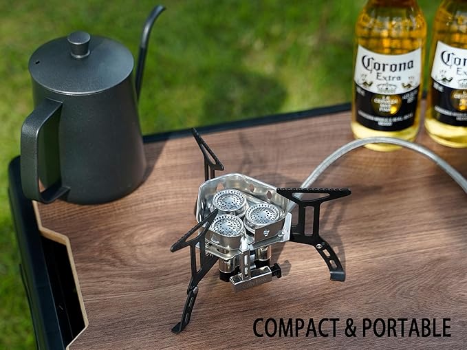ONLYFIRE Portable Camping Gas Stove 6800W, Small Backpacking Stove with Piezo Ignition, Propane