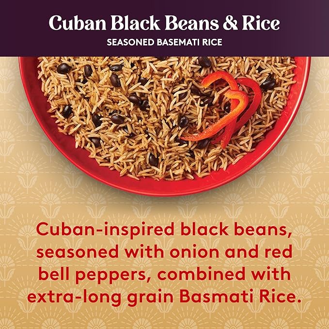 Royal Ready-to-Heat Cuban Black Beans and Basmati Rice (8.5oz, Pack of 6)