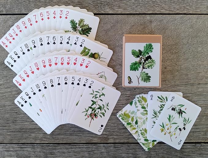 Trees and Leaves Playing Cards (Poker Deck 54 Cards All Different) Vintage Antique Botannical Books