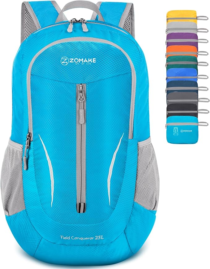 ZOMAKE Ultra Lightweight Packable Backpack 25L, Foldable Hiking Backpacks Water Resistant Small