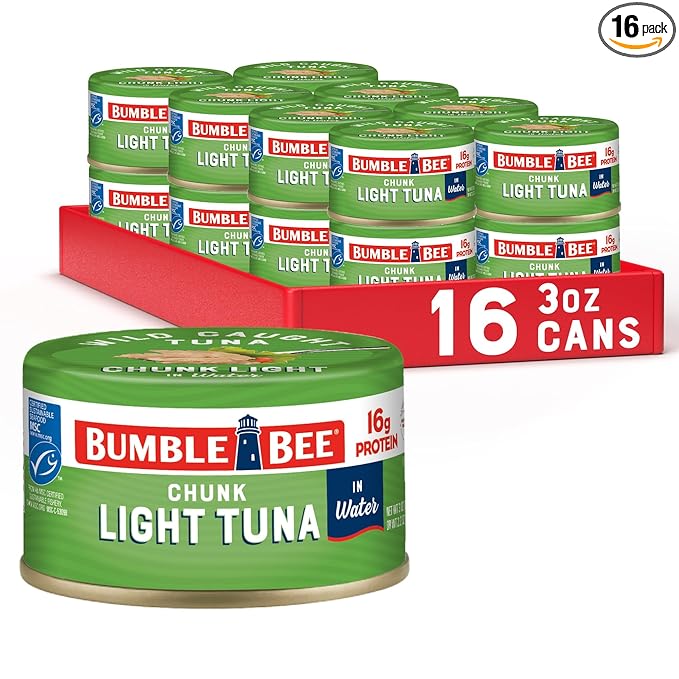 Bumble Bee Snackers - Chunk Light Tuna, 3 oz Easy Open Can - 16g Protein per Serving - Wild Caught