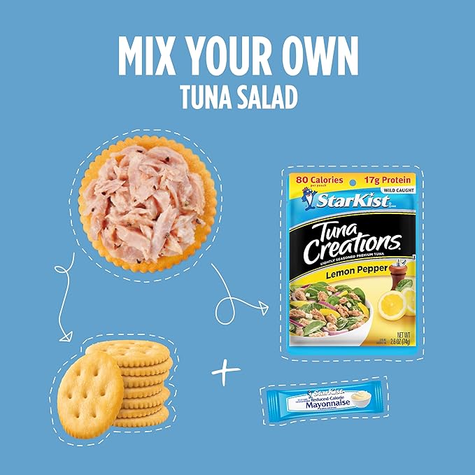 StarKist Lunch-To-Go Tuna Creations, Lemon Pepper Tuna Salad Kit - 4.2 oz Kit, 12 Pack