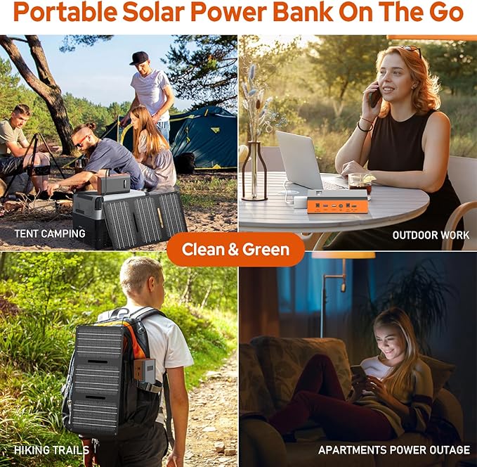 Portable Power Bank with AC Outlet, 65W 110V Portable Laptop Charger Battery Bank 24000mAh External