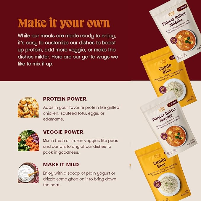 Cumin Club Indian Meals | Freeze Dried Backpacking & Camping Food | Gluten Free | High Protein | 2