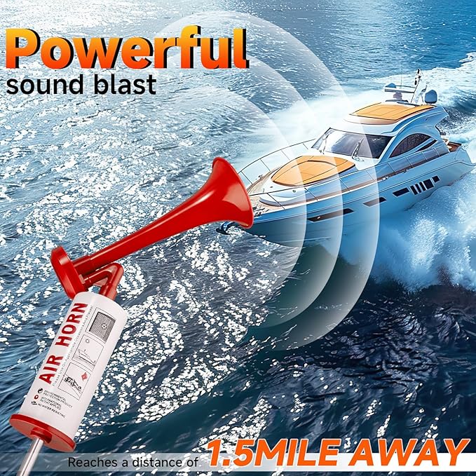 Bear Horn Self Defense, Super Loud HandHeld air Horn for Boats Events Camping Reusable, Sports Pump