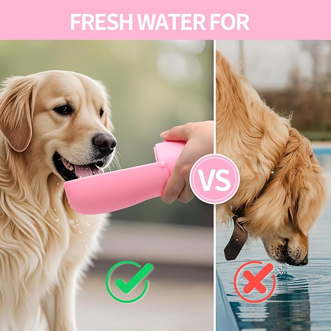 Dog Water Bottle, Leak Proof Portable Puppy Water Dispenser, Travel Puppy Water Bowl, Foldable