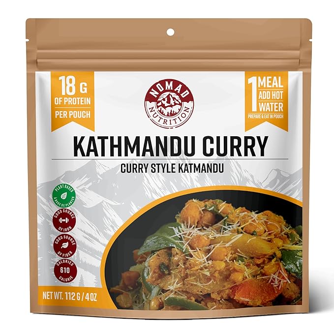 Nomad Nutrition Kathmandu Curry | Instant Freeze Dried Backpacking & Camping Food | Plant-Based
