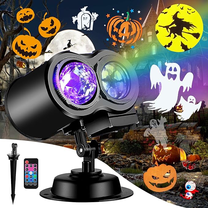 2025 Upgraded Brighter Halloween Decorations Projector Lights for Home, FLITI 19 HD Slide Christmas