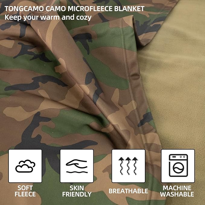 Camo Throw Blanket for Couch Sofa Soft Cozy Blankets Fleece Warm Lightweight Bedding Blanket for