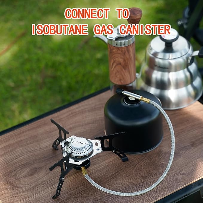 ONLYFIRE Portable Camping Gas Stove, Backpacking Camp Stove with Piezo Ignition, 1LB Propane