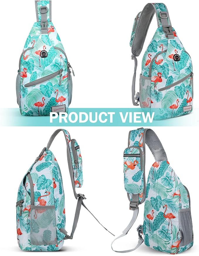 ZOMAKE Sling Bag,Small Crossbody Sling Backpack,Water Resistant Shoulder Daypack for Travel,Anti