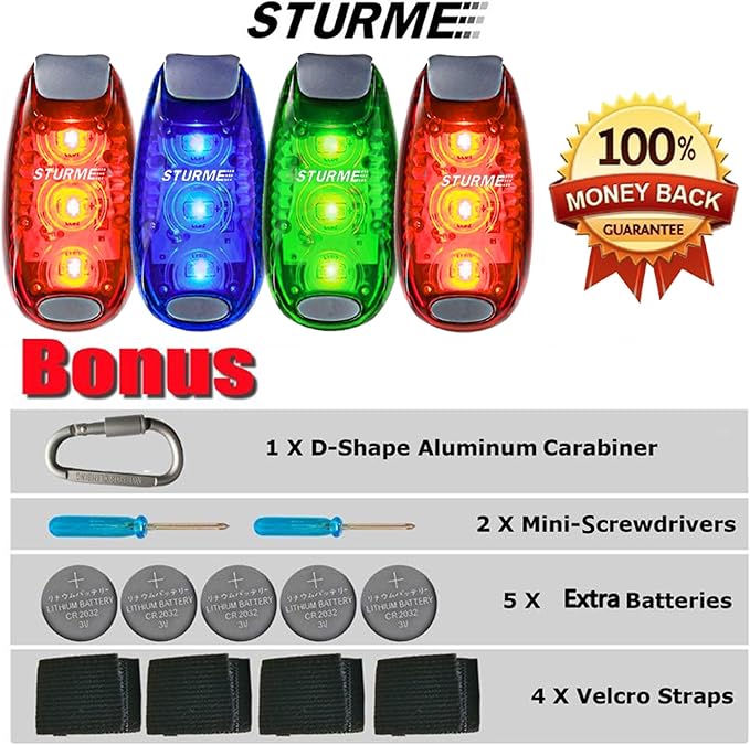 STURME LED Safety Light Strobe Lights for Daytime Running Walking Bicycle Bike Kids Child Woman Dog