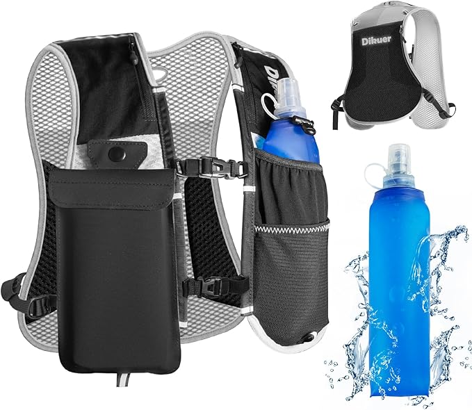 Running Vest for Women Men, Lightweight Hydration Runner Vest with Transparent Waterproof Phone