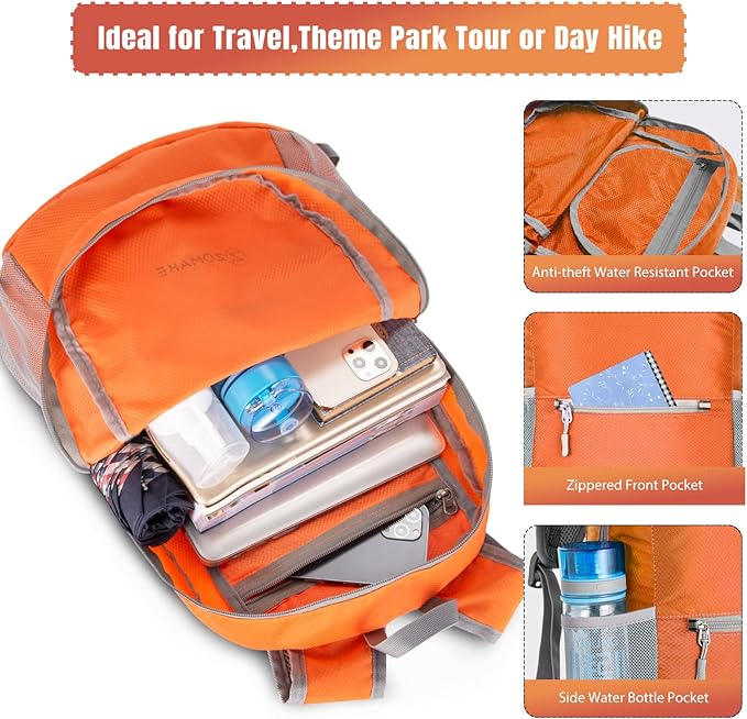 ZOMAKE Ultra Lightweight Hiking Backpack 20L, Packable Small Backpacks Water Resistant Daypack for