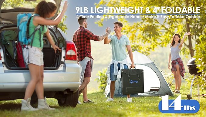 PPQ 200W Portable Solar Panel Kit 18V/12A,14lb Foldable Briefcase Solar Charger w/ 24% Efficiency,4