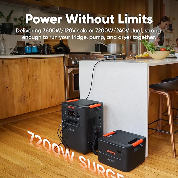 Jackery Battery Pack 3600 Extra Battery, 3584kWh LiFePO4 with 10-Year Lifespan, for HomePower 3600