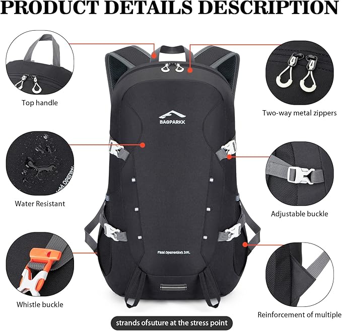 Hiking Backpack,Large 35L Travel Backpacks for Men Women,Water Resistant Ultra Lightweight Foldable
