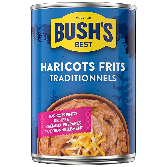 Bush's Best Traditional Refried Beans, 398 ml/13.5 fl. oz., Can, {Imported from Canada}