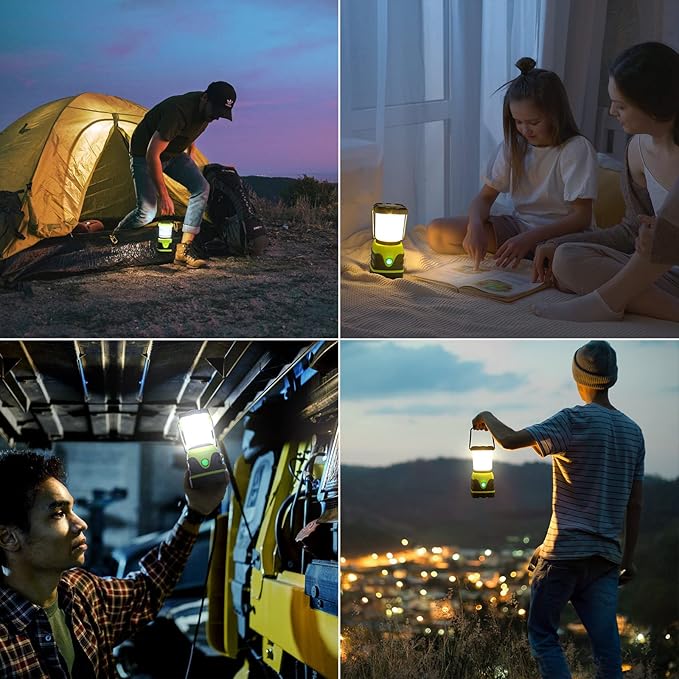 Lepro 1300LM LED Camping Lantern Rechargeable, 4 Light Modes, 3600mAh Power Bank, IPX4 Waterproof