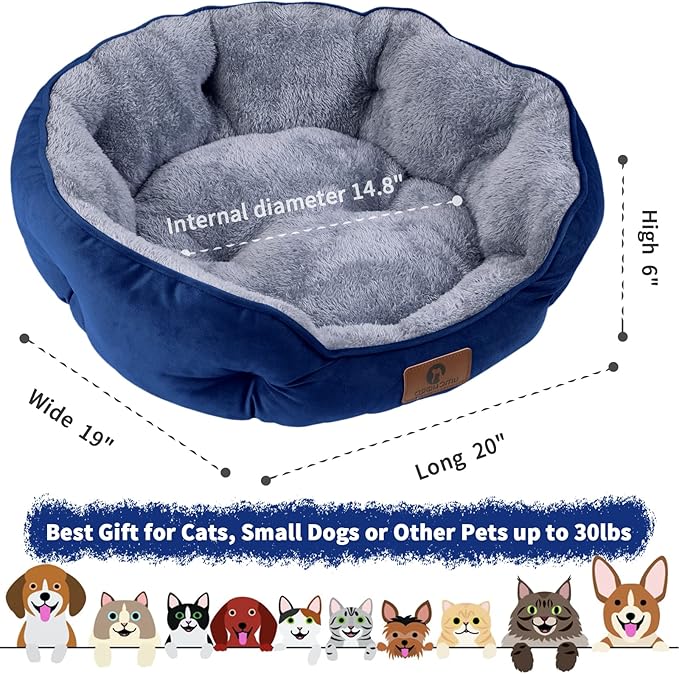 Asvin Small Dog Bed for Small Dogs, Cat Beds for Indoor Cats, Pet Bed for Puppy and Kitty, Extra