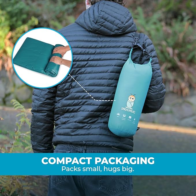Puffy Blanket for Cold Weather - Down Camping Blanket with Sustainable Insulation, Lightweight &