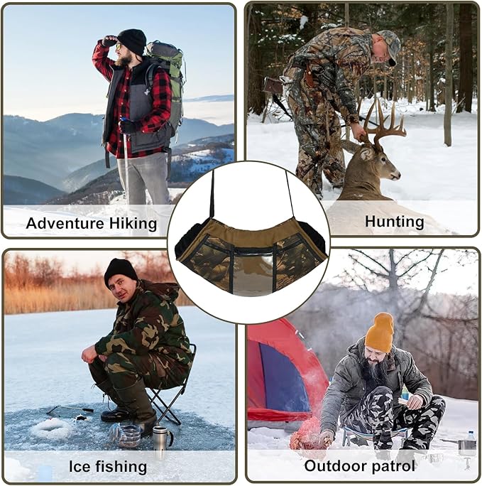 Camo Hunting Hand Warmer Pouch, Polar Fleece Warm Hand Muff Insulated Hunter Hands Warming Pouch