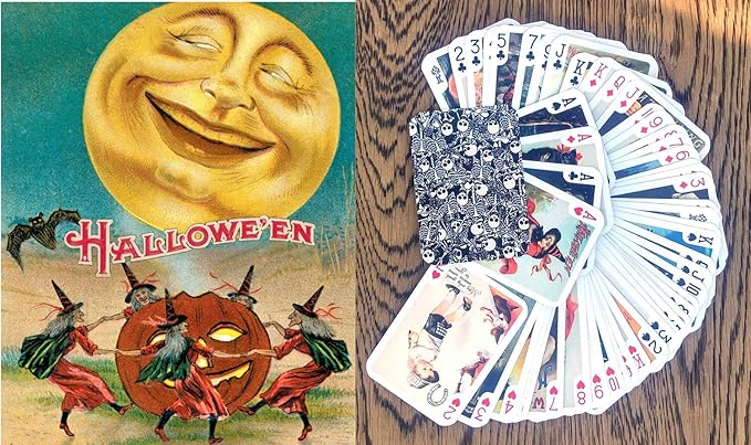 Halloween Playing Cards (Poker Deck 55 Cards All Different) Vintage Halloween Cards Reprint