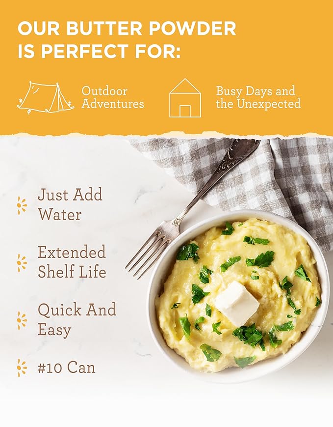 Simple Kitchen Freeze Dried Butter Powder - 204 Servings for Family Meal Prep, Gluten Free &