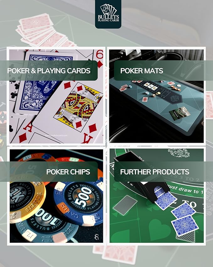 Bullets Poker Set with Designer Case Carmela ??Deluxe Set, Chips and Cards, Rules Manual, Dealer