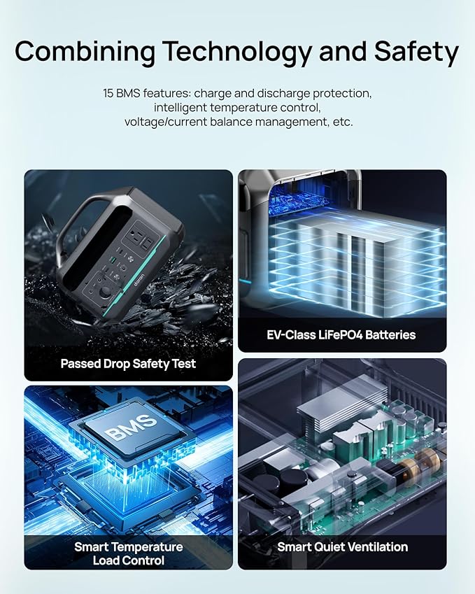 DARAN Portable Power Station 192Wh with Protective Carrying Bag, 300W (600W surge) LiFePO4 Battery