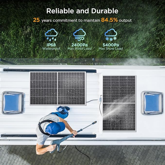 N-Type 16BB Bifacial Solar Panel 200 Watt,12V 200W Monocrystalline Solar Panel, 25% High Efficiency
