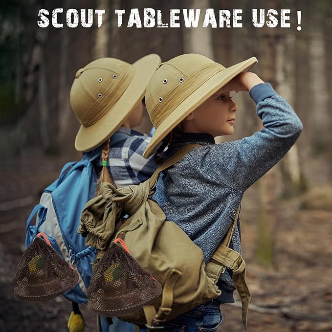 Scout Camping Mess Kit for Person 18/8 Stainless Steel Utensils Camping Dinnerware Kit Boy Scout