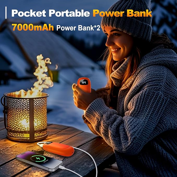 Hand Warmers Rechargeable - Electric Hand Warmers, Max 20 Hrs Warmth 4 Levels Heat Up to 131??